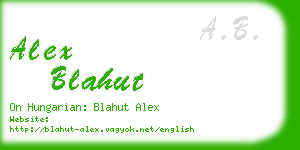 alex blahut business card